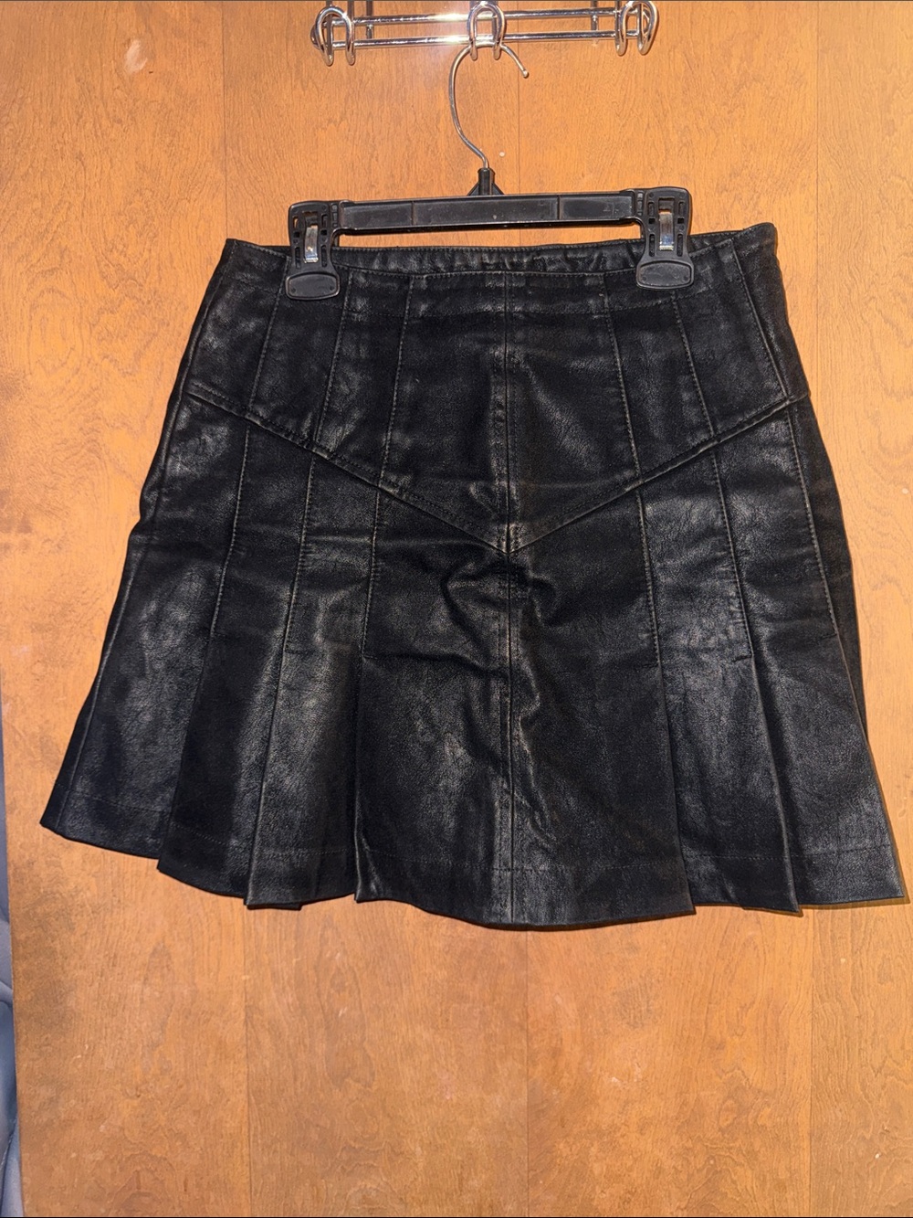 Black Faux Leather Free People Pleated mini Skirt - Women